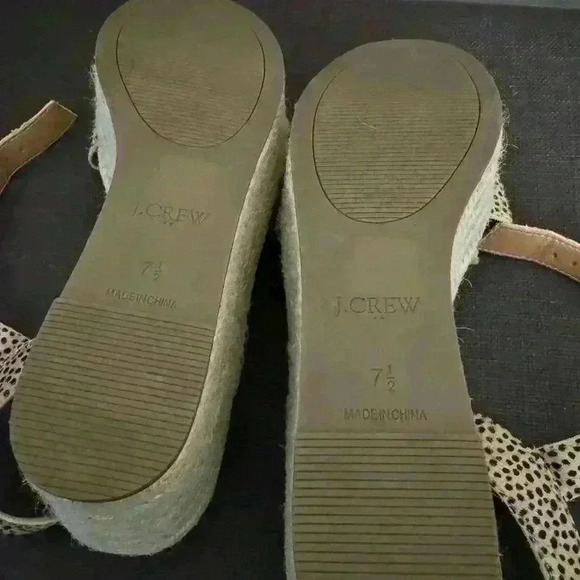 NWT J.Crew Leopard Calfhair Platform Espadrilles - Picture 7 of 12